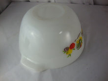 Load image into Gallery viewer, Vintage Anchor Hocking FireKing Chanticleer Rooster Fruit Cinderella Mixing Bowl