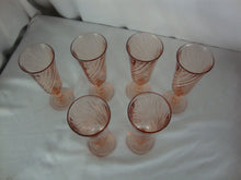 Load image into Gallery viewer, Vintage Cristal D'Arques Pink Rosaline Swirl Champagne Flute Set of 6