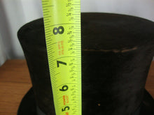 Load image into Gallery viewer, Antique Pope Atlanta GA Mens Black Fur Top Hat with Case Decor