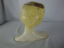 Load image into Gallery viewer, Vintage Unmarked Blonde Hair Red Lips Ceramic Large Head Vase