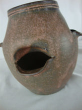 Load image into Gallery viewer, Vintage Pottery Brown Pink Speckled Strawberry Pot Planter