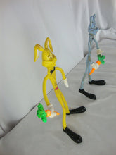 Load image into Gallery viewer, Vintage Bendable Bunny Rabbit with Carrot Set of 2 Figures