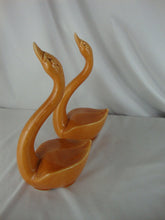 Load image into Gallery viewer, MCM Retro Orange Speckle Graceful Swans Set of 2 Table Decor