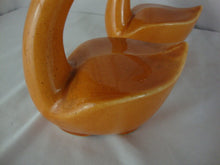 Load image into Gallery viewer, MCM Retro Orange Speckle Graceful Swans Set of 2 Table Decor