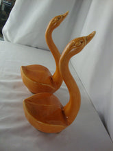 Load image into Gallery viewer, MCM Retro Orange Speckle Graceful Swans Set of 2 Table Decor