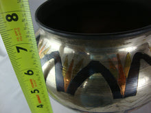 Load image into Gallery viewer, Vintage Egypt Etched Metal Geometric and Figures Vase