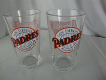 Load image into Gallery viewer, Vintage Budweiser San Diego Pandres Baseball Clear Glass Pint Glasses Set of 2
