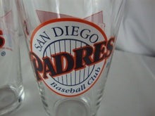 Load image into Gallery viewer, Vintage Budweiser San Diego Pandres Baseball Clear Glass Pint Glasses Set of 2