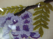 Load image into Gallery viewer, Vintage Embroidered Butterflies in Purple Wisteria Framed Artwork