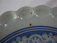 Load image into Gallery viewer, Vintage Nelson Pottery Putty Blue Lace Design Scallop Pie Plate