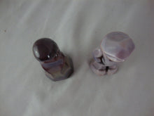 Load image into Gallery viewer, Vintage Mosser Glass Josh & Jenny Purple Plum Slag Glass Figures Pair
