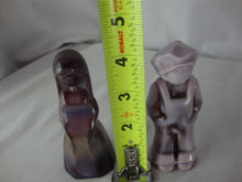 Load image into Gallery viewer, Vintage Mosser Glass Josh & Jenny Purple Plum Slag Glass Figures Pair