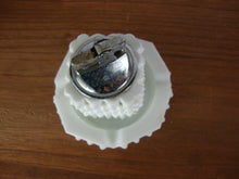 Load image into Gallery viewer, Vintage Fenton White Hobnail Table Lighter with Four Slot Ashtray