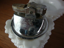 Load image into Gallery viewer, Vintage Fenton White Hobnail Table Lighter with Four Slot Ashtray