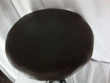 Load image into Gallery viewer, Antique Adjustable Height Medical Stool Cast Iron Base Leather Round Seat