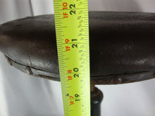 Load image into Gallery viewer, Antique Adjustable Height Medical Stool Cast Iron Base Leather Round Seat
