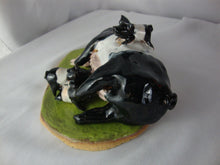 Load image into Gallery viewer, Lynn Bailey Folk Art Potter Mama Pig with Piglets Pottery Table Figurine