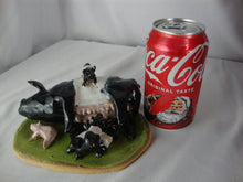 Load image into Gallery viewer, Lynn Bailey Folk Art Potter Mama Pig with Piglets Pottery Table Figurine