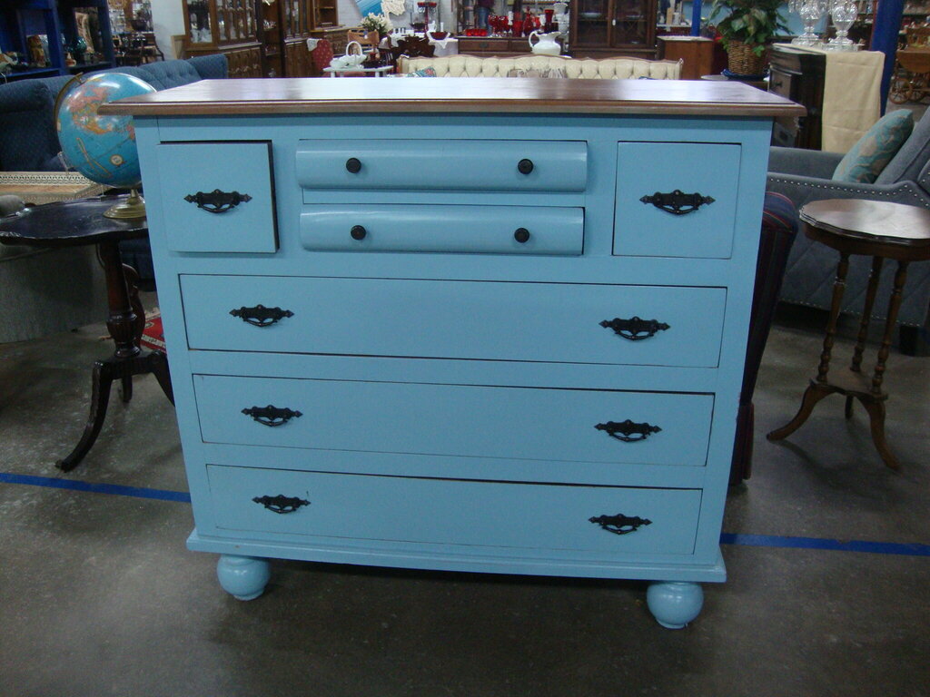 vintage blue dresser Vintage Blue Painted Dresser Makeover