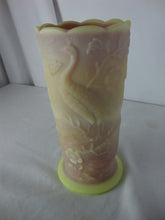 Load image into Gallery viewer, Vintage Fenton CC 274 Burmese Satin Peacock Flower Vase