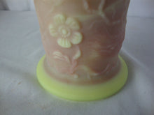 Load image into Gallery viewer, Vintage Fenton CC 274 Burmese Satin Peacock Flower Vase