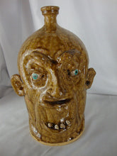 Load image into Gallery viewer, Marvin Bailey SC Potter Tan Squiggly 6 Tooth Ugly Face Jug 11" Tall
