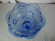 Load image into Gallery viewer, Vintage Fenton CC 72 Blue Opalescent Flower Motif Vase