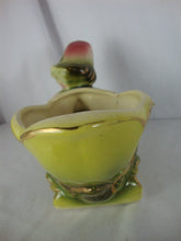 Load image into Gallery viewer, Vintage Hull USA Ceramic Parrot with Cart Small Indoor Planter