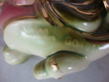 Load image into Gallery viewer, Vintage Hull USA Ceramic Parrot with Cart Small Indoor Planter
