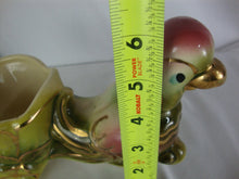 Load image into Gallery viewer, Vintage Hull USA Ceramic Parrot with Cart Small Indoor Planter