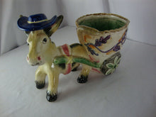 Load image into Gallery viewer, MCM Ceramic Donkey with Cart Indoor Planter