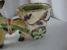 Load image into Gallery viewer, MCM Ceramic Donkey with Cart Indoor Planter