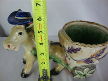 Load image into Gallery viewer, MCM Ceramic Donkey with Cart Indoor Planter