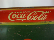 Load image into Gallery viewer, 1930 Coca Cola Blonde Woman White Outfit with Red Head Scarf Metal Serving Tray