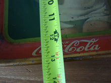 Load image into Gallery viewer, 1930 Coca Cola Blonde Woman White Outfit with Red Head Scarf Metal Serving Tray