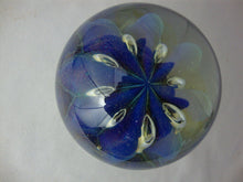 Load image into Gallery viewer, 1996 Robert Eickholt Signed Art Glass Blue Sea Anemone Paperweight