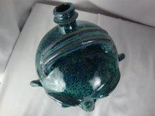 Load image into Gallery viewer, Marvin Bailey SC Potter Aqua Blue Speckle 5 Blue Tooth Face Jug 9" tall