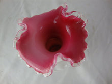 Load image into Gallery viewer, Vintage Fenton Peach Crest Wide Spiral Wave Vase Ruffled Rim