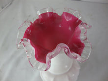 Load image into Gallery viewer, Vintage Fenton Peach Crest Spiral Wave Small Vase Ruffled Rim