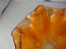 Load image into Gallery viewer, Vintage Marigold Carnival Glass Ruffled Edge Slender Vase