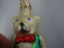 Load image into Gallery viewer, Vintage Taron Collection, Poland Mercury Glass Teddy Bear with Vest Christmas Ornament