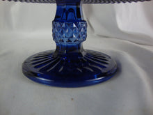 Load image into Gallery viewer, Vintage Blue Glass Diamond Point Cake Pastry Stand
