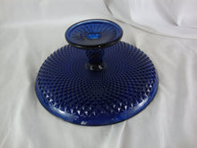 Load image into Gallery viewer, Vintage Blue Glass Diamond Point Cake Pastry Stand