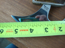 Load image into Gallery viewer, Alaska Legend Ulu Utility Knife Cutting Tool with Antler Dark Brown Rectangle Handle with Cream Triangle Base