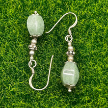 Load image into Gallery viewer, Earrings, Sterling Silver, Jade Drop