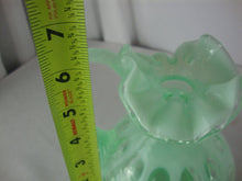 Load image into Gallery viewer, 2003 CC-467 Willow Green Opalescent Fenton Coin Dot Small Ewer Pitcher