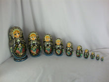 Load image into Gallery viewer, 1995 Russian Handpainted Nesting Dolls Setof 10