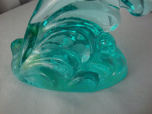 Load image into Gallery viewer, Vintage Fenton F-1635 Aqua Glass Dolphin Figurine