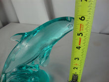 Load image into Gallery viewer, Vintage Fenton F-1635 Aqua Glass Dolphin Figurine