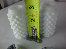 Load image into Gallery viewer, Vintage Fenton Milk Glass Hobnail Salt and Pepper Shaker Set with Metal Lids